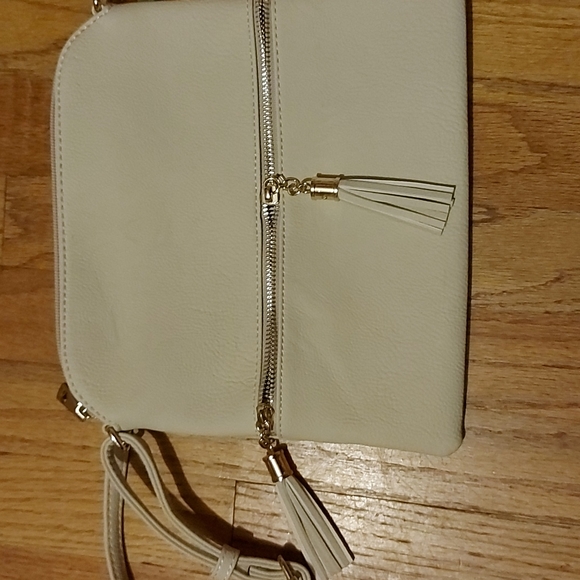 Beige "Color Block" Crossbody Bag - Picture 2 of 5